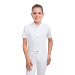 Cavalliera Kids' I Love Crystals Short Sleeve Show Shirt - White/Silver -Equestrian Supplies 558723 800 800