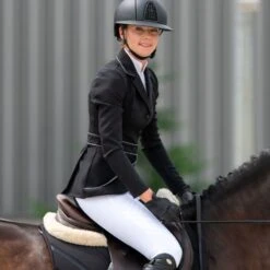 Cavalliera Women's Prima Show Jacket - Black/Grey 10 Cavalliera Women's Prima Show Jacket - Black/Grey -Equestrian Supplies 558776 800 800