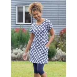 EQL Women's Everyday Tunic Dress - Indigo Tiles 9 EQL Women's Everyday Tunic Dress - Indigo Tiles -Equestrian Supplies 566143 800 800