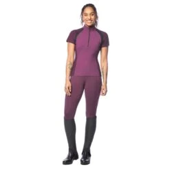 Kerrits Women's Free Style Knee Patch Pocket Tights - Raisin/Magenta -Equestrian Supplies 568642 800 800