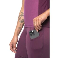 Kerrits Women's Free Style Knee Patch Pocket Tights - Raisin/Magenta -Equestrian Supplies 568643 800 800