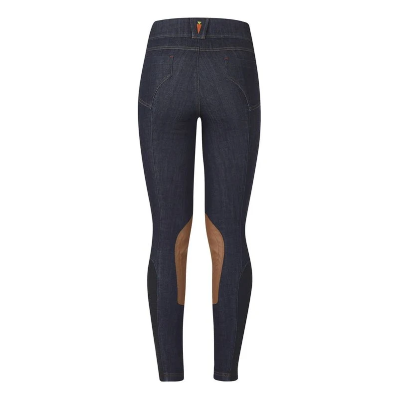 Kerrits Kids' Stretch Denim Knee Patch Breeches - Classic Dark Blue 4 Kerrits Kids' Stretch Denim Knee Patch Breeches - Classic Dark Blue - Image 2