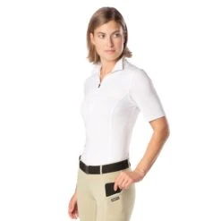 Kerrits Women's Ice Fil Lite Short Sleeve Shirt Solid - White -Equestrian Supplies 576229 800 800