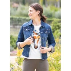 EQL Women's In Motion Jean Jacket - Midnight Wash -Equestrian Supplies 580255 800 800