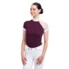 Cavalliera Women's Modern Dame Short Sleeve Show Shirt - Burgundy/White/Burgundy -Equestrian Supplies 580839 800 800