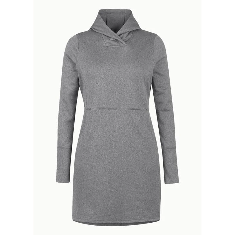 EQL Women's Weekender Fleece Hoodie Dress - Heather Grey 3 EQL Women's Weekender Fleece Hoodie Dress - Heather Grey
