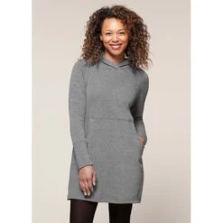 EQL Women's Weekender Fleece Hoodie Dress - Heather Grey 7 EQL Women's Weekender Fleece Hoodie Dress - Heather Grey -Equestrian Supplies 582452 800 800