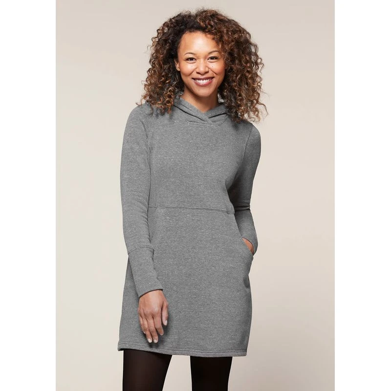 EQL Women's Weekender Fleece Hoodie Dress - Heather Grey 4 EQL Women's Weekender Fleece Hoodie Dress - Heather Grey - Image 2