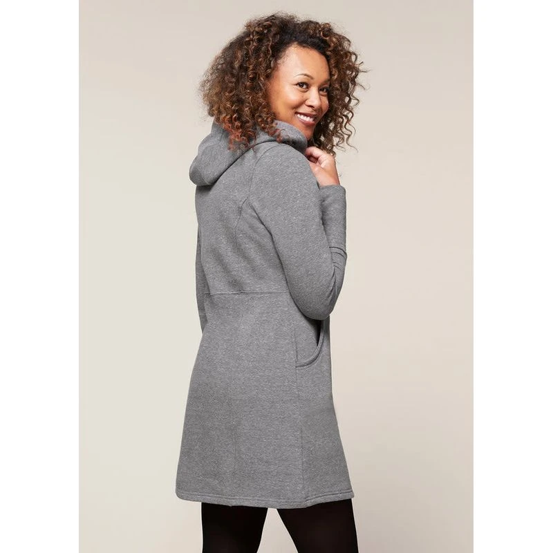 EQL Women's Weekender Fleece Hoodie Dress - Heather Grey 5 EQL Women's Weekender Fleece Hoodie Dress - Heather Grey - Image 3