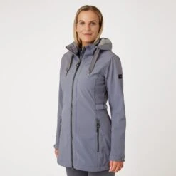 Horze Women's Freya Long Softshell Jacket - Steel Grey -Equestrian Supplies 583948 800 800