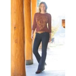 EQL Women's In Motion Bootcut Jean - Dark Rinse -Equestrian Supplies 584978 800 800