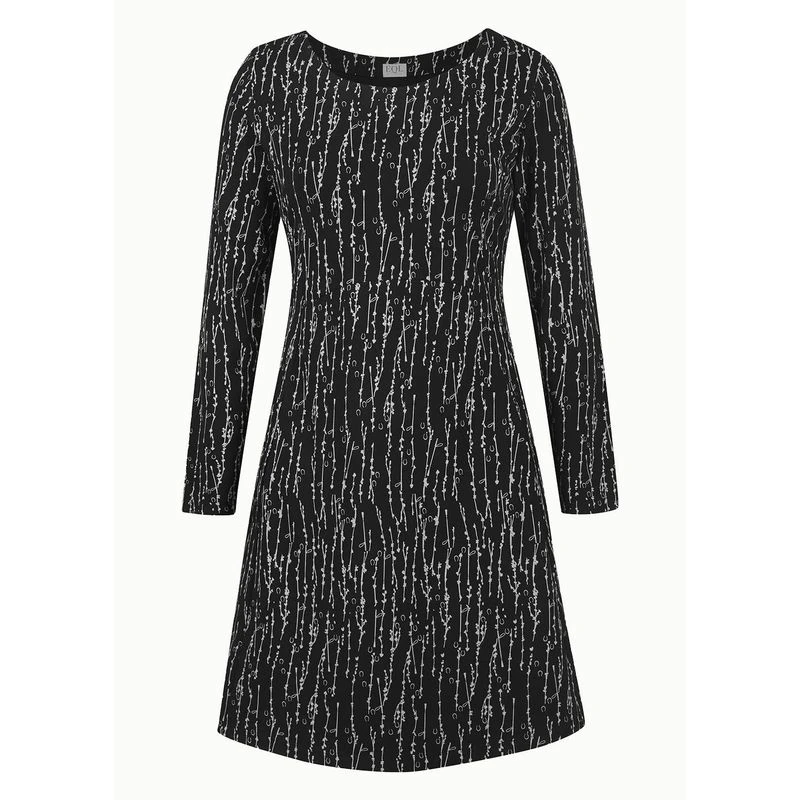 EQL Women's Inspired Scoop Neck Long Sleeve Dress - Black Horseshoe Branches 3 EQL Women's Inspired Scoop Neck Long Sleeve Dress - Black Horseshoe Branches