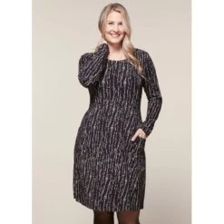 EQL Women's Inspired Scoop Neck Long Sleeve Dress - Black Horseshoe Branches 9 EQL Women's Inspired Scoop Neck Long Sleeve Dress - Black Horseshoe Branches -Equestrian Supplies 585357 800 800