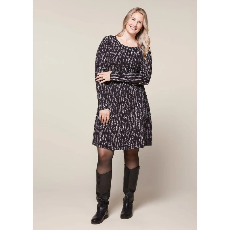 EQL Women's Inspired Scoop Neck Long Sleeve Dress - Black Horseshoe Branches 7 EQL Women's Inspired Scoop Neck Long Sleeve Dress - Black Horseshoe Branches - Image 5