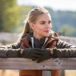 Horze Maya Winter Gloves - Dark Olive -Equestrian Supplies 590892 800 800