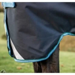 Amigo Bravo 12 Plus Disc Closure Turnout Bundle - Navy/Turquoise/Aqua/Blue -Equestrian Supplies 591475 800 800