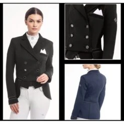 Fair Play Women's Elizabeth Comfimesh Short Tail Coat - Black -Equestrian Supplies 592841 800 800