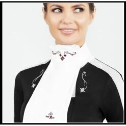 Fair Play Lucrezia Ready Tied Stock Tie - White/Navy -Equestrian Supplies 594134 800 800