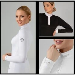 Fair Play Women's Meredith Half Turtleneck Long Sleeve Competition Shirt - Black -Equestrian Supplies 594226 800 800