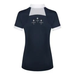 Fair Play Women's Lorella Short Sleeve Competition Shirt - Navy/White -Equestrian Supplies 594560 800 800