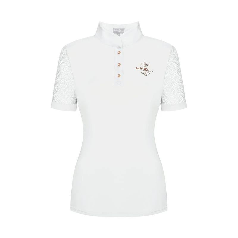 Fair Play Women's Cecile Rose Gold Short Sleeve Competition Shirt - White 3 Fair Play Women's Cecile Rose Gold Short Sleeve Competition Shirt - White
