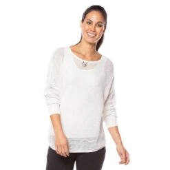 EQL Women's Organic Cotton Mesh Weekender Top - Soft White 8 EQL Women's Organic Cotton Mesh Weekender Top - Soft White -Equestrian Supplies 598309 800 800