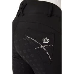 Horze Women's Queenie Silicone Full Seat Breeches W/Crystals - Black -Equestrian Supplies 599929 800 800