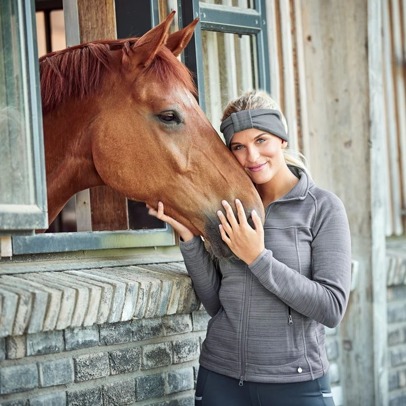 Horze Addison Fleece Headband - Blackened Pearl 4 Horze Addison Fleece Headband - Blackened Pearl - Image 2