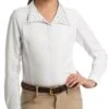 Romfh Kids' Classic Long Sleeve Show Shirt - White/Light Grey Logo -Equestrian Supplies 615355 800 800