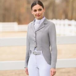 Ovation Women's Elegance Dressage Short Tail Coat - Grey 5 Ovation Women's Elegance Dressage Short Tail Coat - Grey -Equestrian Supplies 616077 800 800