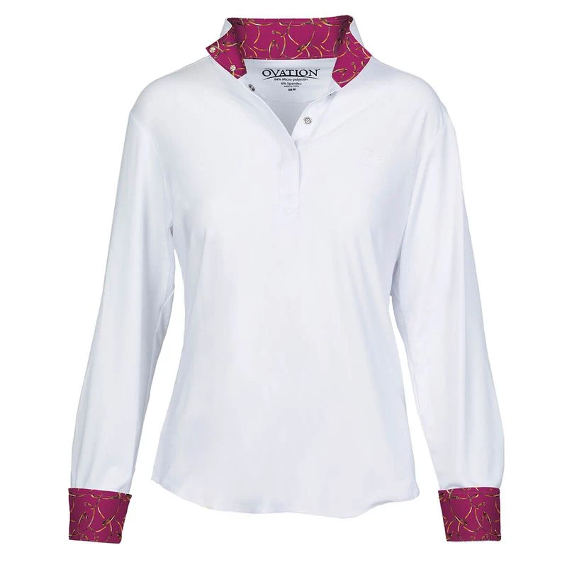 Ovation Women's Jorden Full Snap Show Shirt - White/Vintage Rein Orchid 3 Ovation Women's Jorden Full Snap Show Shirt - White/Vintage Rein Orchid