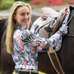 Ovation Women's Altitude II Print Sun Shirt - Zebra -Equestrian Supplies 616397 800 800