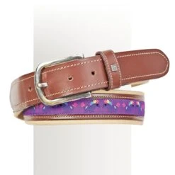 Romfh Women's Leather & Canvas Belt - Punk Rock Ponies
