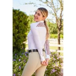 RJ Classics Women's Carly 37.5 Show Shirt - White/Purple Paisley -Equestrian Supplies 624304 800 800