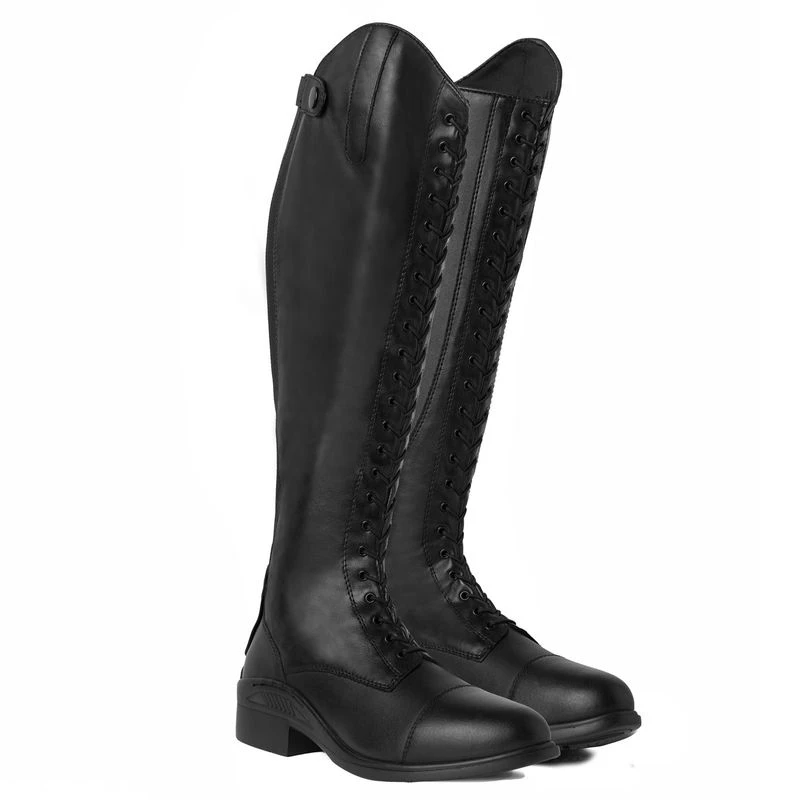 Horze Women's Lace Up Tall Riding Boots - Black 3 Horze Women's Lace Up Tall Riding Boots - Black