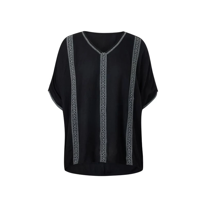 EQL Women's Embroidered EQ Stripe Top - Black 3 EQL Women's Embroidered EQ Stripe Top - Black