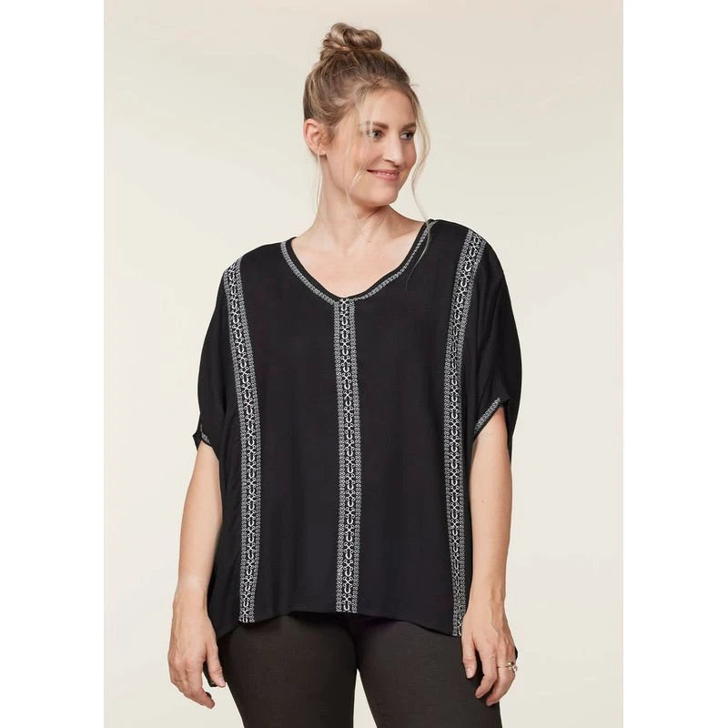 EQL Women's Embroidered EQ Stripe Top - Black 4 EQL Women's Embroidered EQ Stripe Top - Black - Image 2