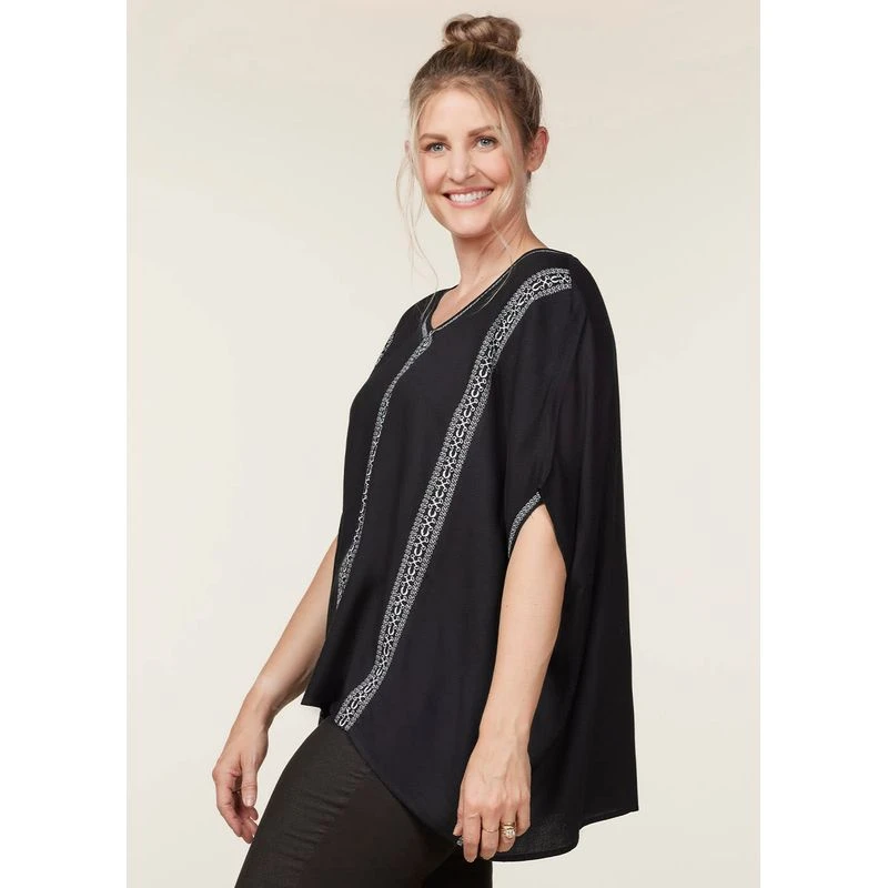 EQL Women's Embroidered EQ Stripe Top - Black 5 EQL Women's Embroidered EQ Stripe Top - Black - Image 3