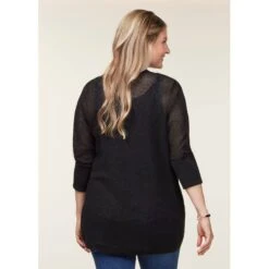 EQL Women's Mesh Cocoon Cardigan - Black -Equestrian Supplies 644800 800 800