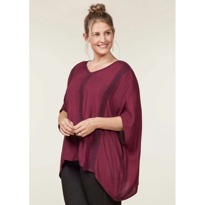 EQL Women's Embroidered EQ Stripe Top - Sangria 4 EQL Women's Embroidered EQ Stripe Top - Sangria - Image 2