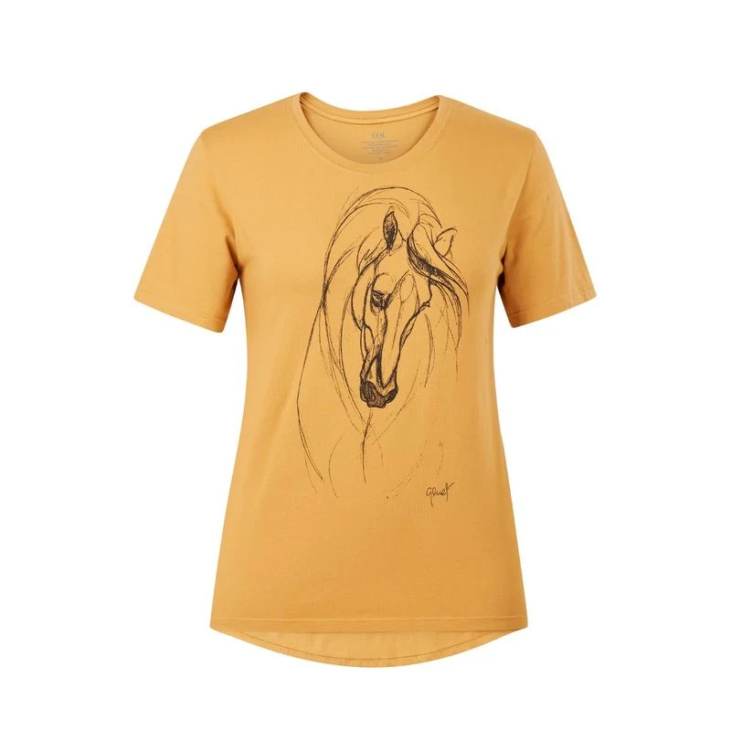 EQL Women's Graceful Horse T-Shirt - Dijon 3 EQL Women's Graceful Horse T-Shirt - Dijon
