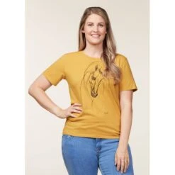 EQL Women's Graceful Horse T-Shirt - Dijon 7 EQL Women's Graceful Horse T-Shirt - Dijon -Equestrian Supplies 645218 800 800