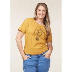 EQL Women's Graceful Horse T-Shirt - Dijon 9 EQL Women's Graceful Horse T-Shirt - Dijon -Equestrian Supplies 645220 800 800