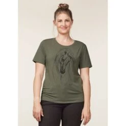 EQL Women's Graceful Horse T-Shirt - Caper 7 EQL Women's Graceful Horse T-Shirt - Caper -Equestrian Supplies 645442 800 800