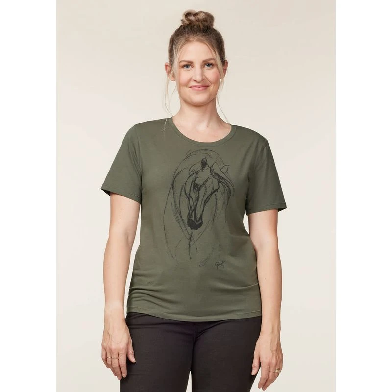 EQL Women's Graceful Horse T-Shirt - Caper 4 EQL Women's Graceful Horse T-Shirt - Caper - Image 2