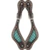 Western Rawhide Turquoise Gator Spur Straps - Dark Brown -Equestrian Supplies 645578 800 800