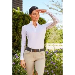 RJ Classics Women's Carly 37.5 Show Shirt - White/Marble 8 RJ Classics Women's Carly 37.5 Show Shirt - White/Marble -Equestrian Supplies 649275 800 800