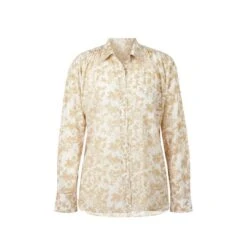 EQL Women's Soft Touch Print Button Up Shirt - Latte Countryside