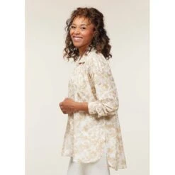 EQL Women's Soft Touch Print Button Up Shirt - Latte Countryside 10 EQL Women's Soft Touch Print Button Up Shirt - Latte Countryside -Equestrian Supplies 650519 800 800