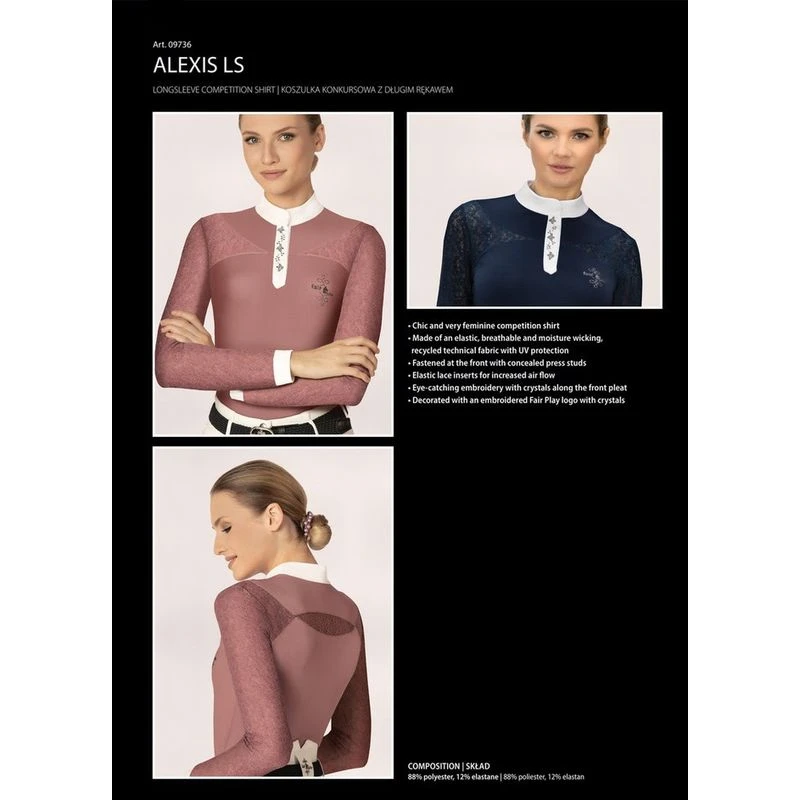 Fair Play Women's Alexis Long Sleeve Competition Shirt - Black 5 Fair Play Women's Alexis Long Sleeve Competition Shirt - Black - Image 3